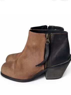 Aldo Leather Ankle Boots US 8 Brown Black Western Boho Freebird Frye Style